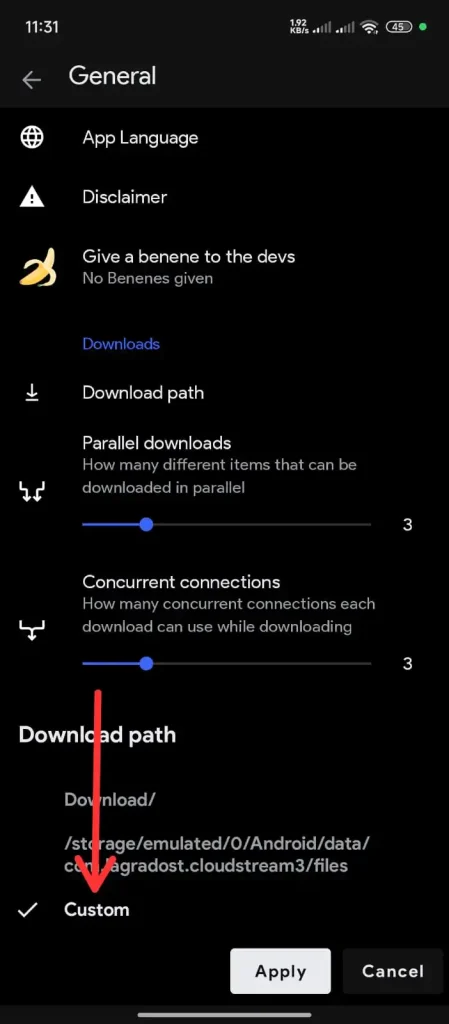  Cloudstream İndirme Konumu